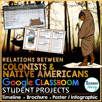 Preview of Colonist and Native American Relations Google Classroom Projects | Conflict