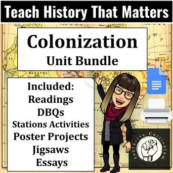 Preview of Colonization Group Activities, Primary Sources, DBQs, Assessment, Unit Bundle