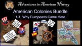 American Colonies (Columbus Roanoke Jamestown Pilgrims Pur