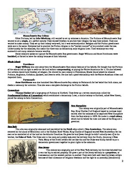 Colonization: The Founding of the 13 Colonies Reading and Questions