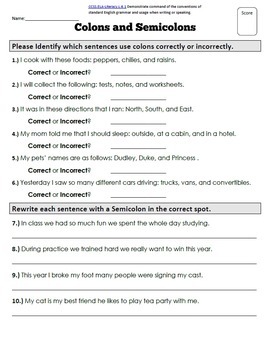 Semicolon And Colon Worksheet With Answers - Worksheet List