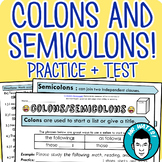 Colons and Semicolons Packet + Test (Digital Distance Lear