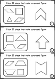 Color 2D shape that make composed figure Task cards