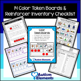Color 5 Token Boards W/ 40 Reinforcer Visuals & Reinforcer