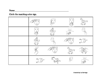 Preview of Color Activity in American Sign Language  (Fill in blank)