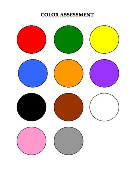 Colors: Assessment 1 Worksheet: Assessment 1, Free Printable PDF for Kids