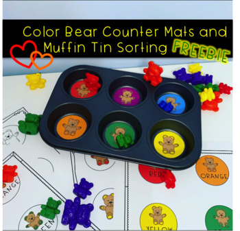 Preview of Color Bear Counter Mats and Muffin Tin Sorting FREEBIE