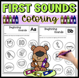 First Sound Coloring Worksheets Kindergarten or Preschool