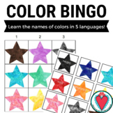 Spanish Colors Bingo Game - Names of Colors in 5 World Lan