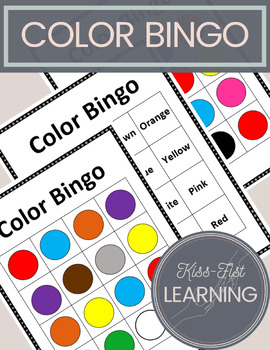 Color Bingo - Practice Reading Color Words - Freebie by Kiss-Fist Learning