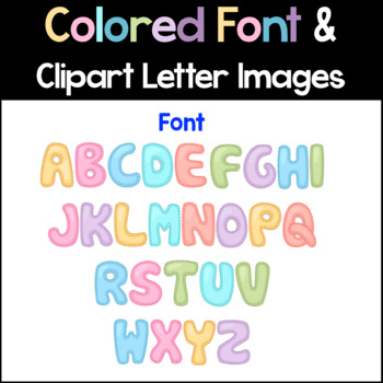 Fun Color Font | Bulletin Board ABC Clipart | Stitched Bubble by ...