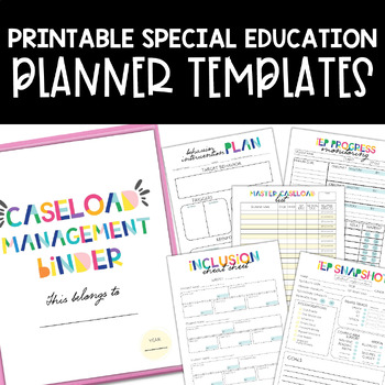 Preview of Color Block Rainbow Special Education Binder | IEP Caseload Management