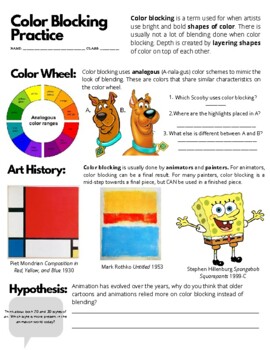 Preview of Color Blocking Practice Worksheet