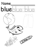 Color Blue Coloring/tracing Page