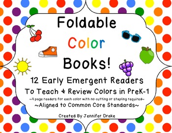 Preview of Color Books!  12 Foldable Emergent Readers