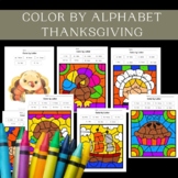 Color By Alphabet Thanksgiving