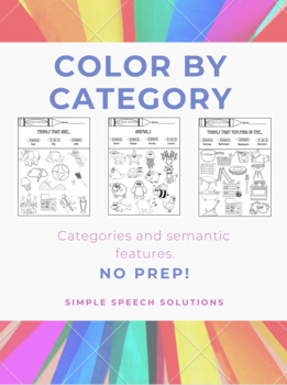 Preview of Color By Category- No Prep