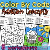 Color By Code Addition Concepts Worksheets