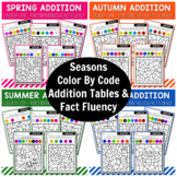 Color By Code Addition Tables and  Fact Fluency - Seasons Bundle