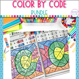 Color By Code Kindergarten Bundle - Math and Literacy Revi