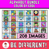 Color By Code Clipart Alphabet A to Z Bundle Back To School