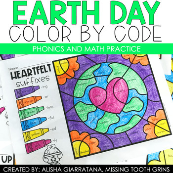 Preview of Color By Code Earth Day