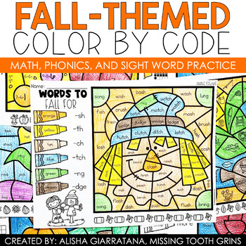 Preview of Color By Code Fall