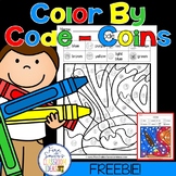 Color By Code Identification of Coins Freebie