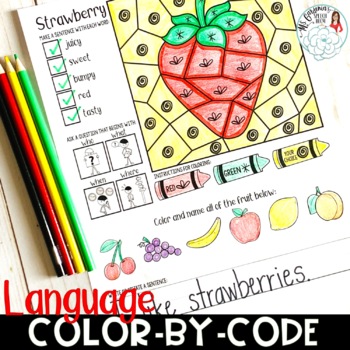 Preview of Color By Code Language Activity for Speech and Language Therapy