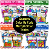 Color By Code Multiplication Tables 2 to 9  - Seasons Bundle