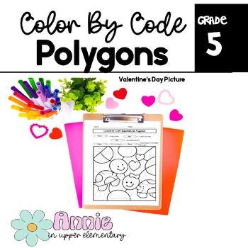 Preview of Color By Code, Polygons for Valentine's Day