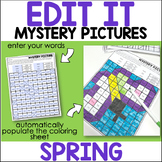 Color By Code - Sight Word Mystery Pictures - Editable - Spring
