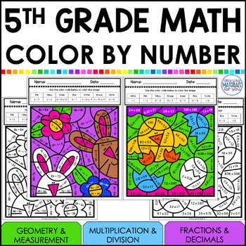 Preview of Color By Code | Spring Math Review