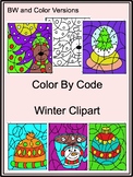 Color By Code Winter Clipart