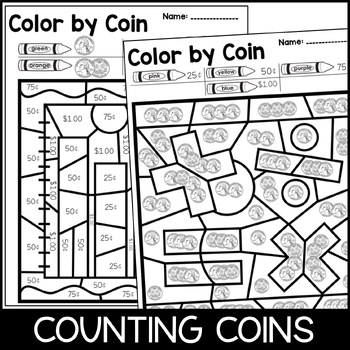 Color By Coin - Identifying Pennies, Nickels, Dimes and Quarters