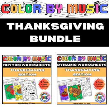 Preview of Color By Music (Rhythm + Dynamics Bundle) ~ Thanksgiving