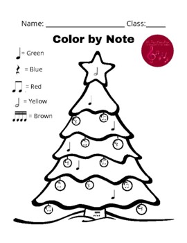 Color By Note - Classic Christmas (5 Designs) by Ms Dow Music Room