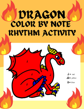 Preview of Color By Note - Fun Dragon - Rhythm Activity