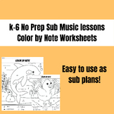 Color By Note Music Worksheets