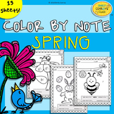 Spring Music Coloring Sheets (13 Spring Color By Note Activities)
