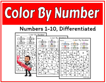 Preview of Color By Number 1-10 | Differentiated | Number Identification 