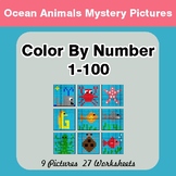 Color By Number 1-100 | Ocean Animals Mystery Pictures