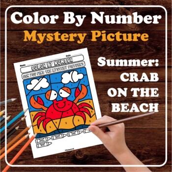Fun Crab Color-by-Number for Summer Learning - Kindergarten & Grades 1-2
