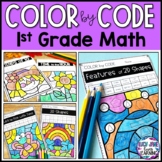 Color By Number 1st Grade | Color by Code Math Worksheets 