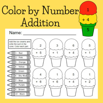 Color By Number Worksheets for Preschool: Ice Cream! - Mamas Learning Corner