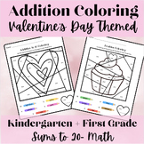 Color By Number- Addition Worksheets Activity- Valentine's