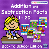 Color By Number: Addition and Subtraction Facts 1 - 20; Sc