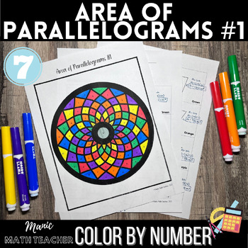 Preview of Color By Number - Area of Parallelograms #1 (Coloring Activity)