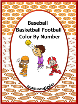 Baseball Color by Number, Worksheet, Education.com