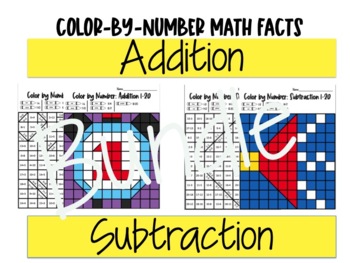 Preview of Color-By-Number Bundle! Addition and Subtraction New Years 1st,2nd,3rd,4th Math